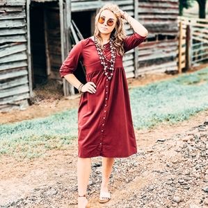 Boho Button Down Midi